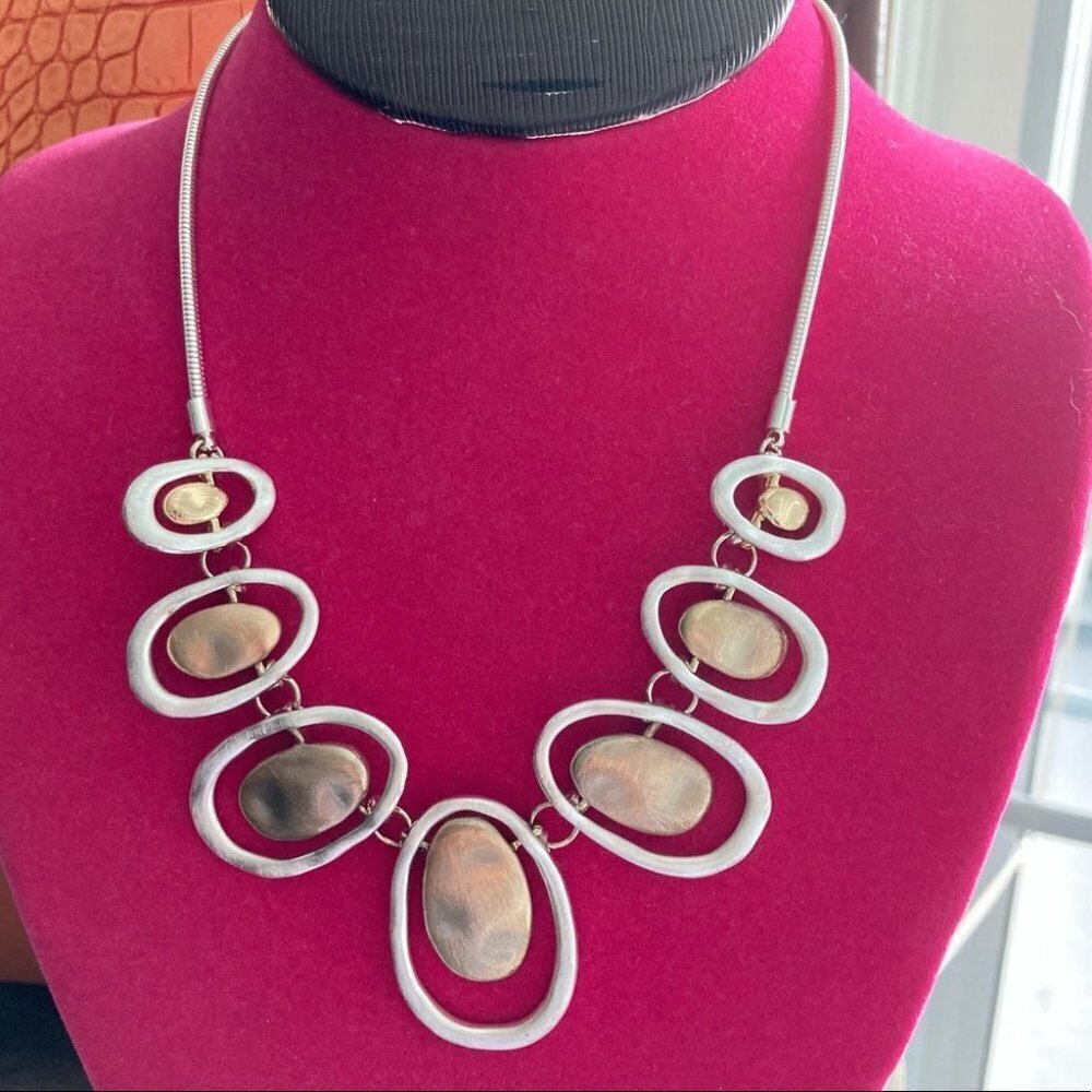 TAKOBIA Two Toned Silver and Gold  Tone Necklace NWT